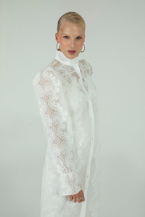 LACE SHIRT DRESS - Barrus London